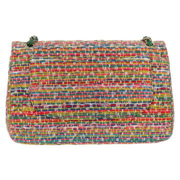 CHANEL Chain Double flap Big Matelasse Bag Cotton Multicolor CC Auth 128941SM - 0