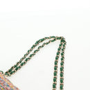 CHANEL Chain Double flap Big Matelasse Bag Cotton Multicolor CC Auth 128941SM-14