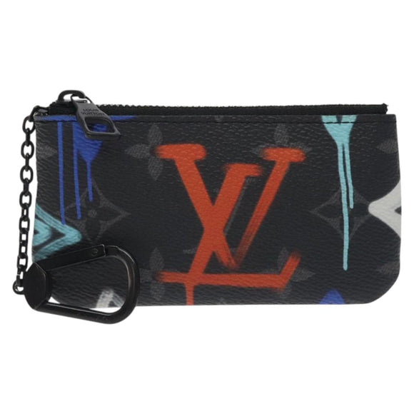 LOUIS VUITTON Eclipse Graffiti Pochette Cles Coin Purse M81975 Auth 128951