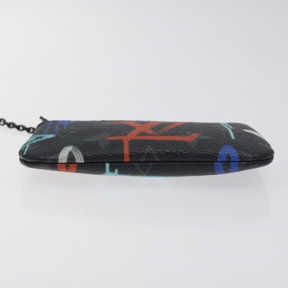 LOUIS VUITTON Eclipse Graffiti Pochette Cles Coin Purse M81975 Auth 128951