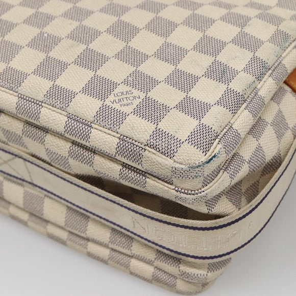 LOUIS VUITTON Damier Azur Naviglio Shoulder Bag N51189 LV Auth 128957