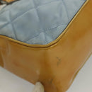 PRADA Shoulder Bag Nylon Enamel Light Blue Silver Auth 128965-9