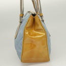 PRADA Shoulder Bag Nylon Enamel Light Blue Silver Auth 128965-3