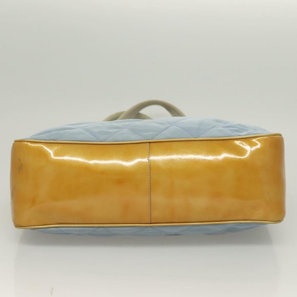 PRADA Shoulder Bag Nylon Enamel Light Blue Silver Auth 128965