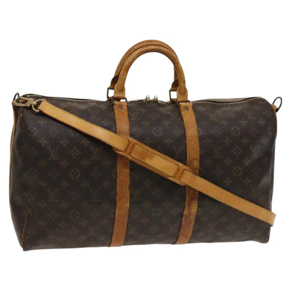 LOUIS VUITTON Monogram Keepall Bandouliere 50 Boston Bag M41416 LV Auth 128979