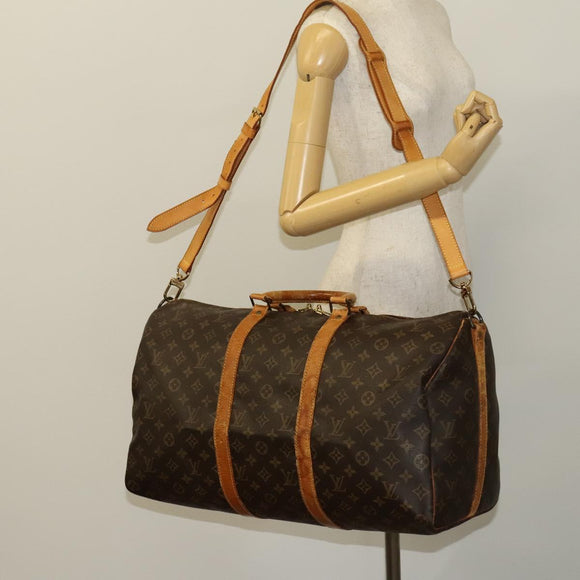 LOUIS VUITTON Monogram Keepall Bandouliere 50 Boston Bag M41416 LV Auth 128979