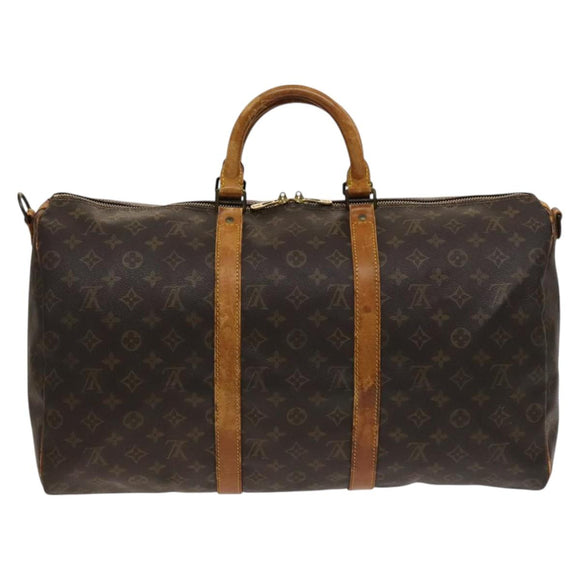 LOUIS VUITTON Monogram Keepall Bandouliere 50 Boston Bag M41416 LV Auth 128979