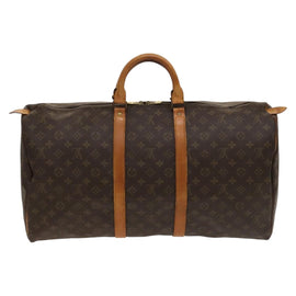 LOUIS VUITTON Monogram Keepall 55 Boston Bag M41424 LV Auth 128983A - 0