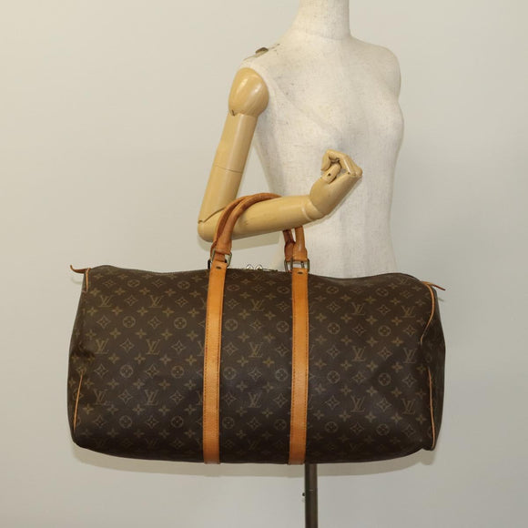 LOUIS VUITTON Monogram Keepall 55 Boston Bag M41424 LV Auth 128984