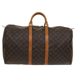 LOUIS VUITTON Monogram Keepall 55 Boston Bag M41424 LV Auth 128986 - 0
