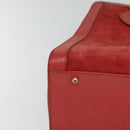 GUCCI Bamboo Hand Bag Suede Leather Red Gold 002 123 0260 Auth 128992-10