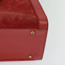 GUCCI Bamboo Hand Bag Suede Leather Red Gold 002 123 0260 Auth 128992-13