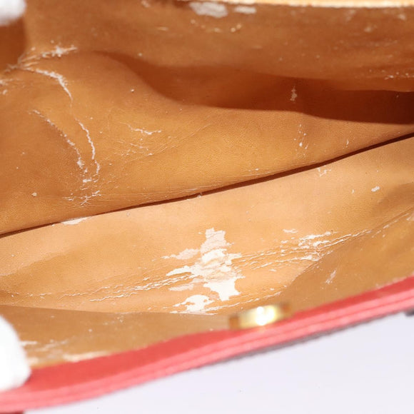 GUCCI Bamboo Hand Bag Suede Leather Red Gold 002 123 0260 Auth 128992