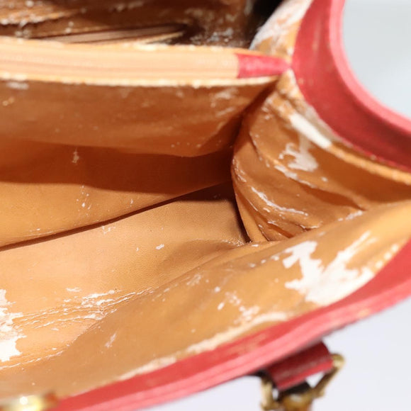 GUCCI Bamboo Hand Bag Suede Leather Red Gold 002 123 0260 Auth 128992