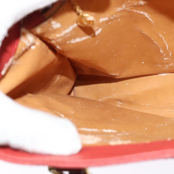 GUCCI Bamboo Hand Bag Suede Leather Red Gold 002 123 0260 Auth 128992