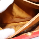 GUCCI Bamboo Hand Bag Suede Leather Red Gold 002 123 0260 Auth 128992-19