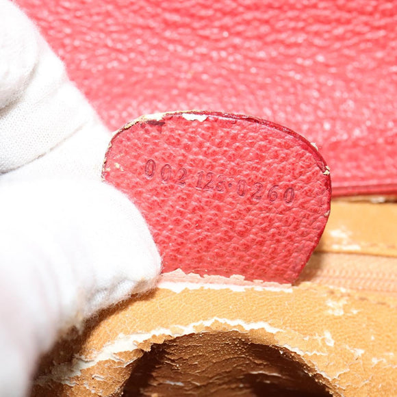 GUCCI Bamboo Hand Bag Suede Leather Red Gold 002 123 0260 Auth 128992