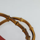 GUCCI Bamboo Hand Bag Suede Leather Red Gold 002 123 0260 Auth 128992-8