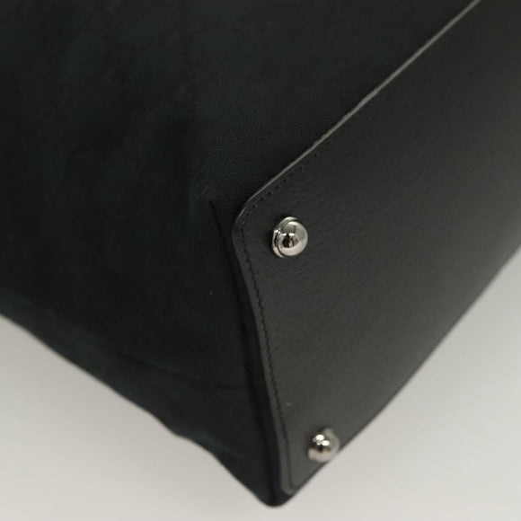 GUCCI GG Canvas Tote Bag Black 139552 Auth 128993