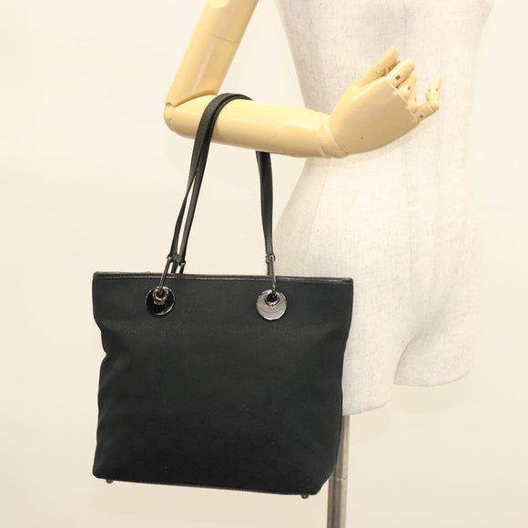 GUCCI GG Canvas Tote Bag Black 139552 Auth 128993