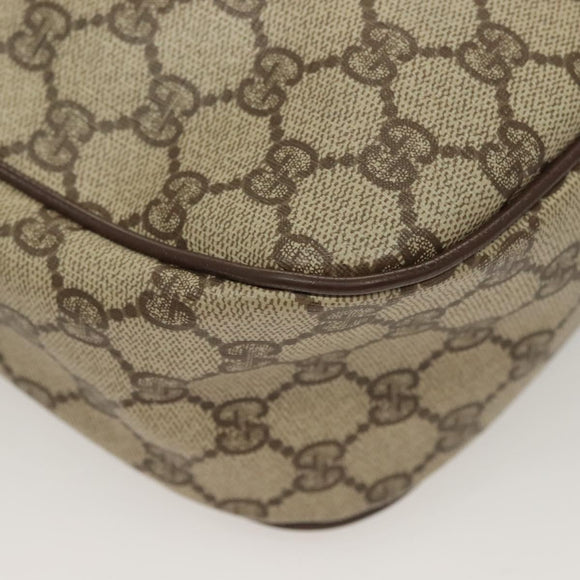 GUCCI GG Supreme Web Sherry Line Bag PVC Beige Gold 89 02 077 Auth 128995