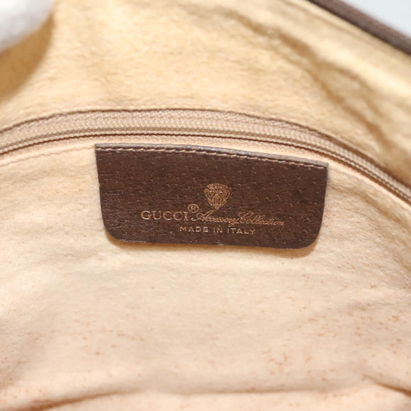 GUCCI GG Supreme Web Sherry Line Bag PVC Beige Gold 89 02 077 Auth 128995