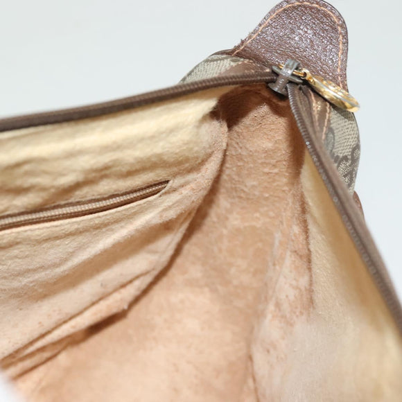 GUCCI GG Supreme Web Sherry Line Bag PVC Beige Gold 89 02 077 Auth 128995