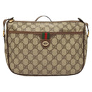 GUCCI GG Supreme Web Sherry Line Bag PVC Beige Gold 89 02 077 Auth 128995-13