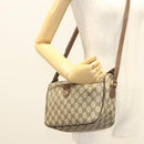 GUCCI GG Supreme Web Sherry Line Bag PVC Beige Gold 89 02 077 Auth 128995-24
