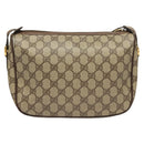GUCCI GG Supreme Web Sherry Line Bag PVC Beige Gold 89 02 077 Auth 128995-2