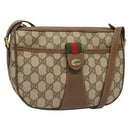 GUCCI GG Supreme Web Sherry Line Bag PVC Beige Gold 89 02 032 Auth 128996-1
