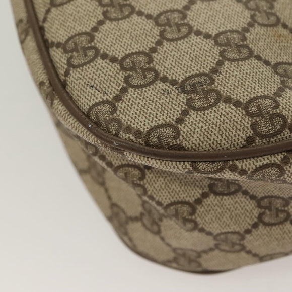GUCCI GG Supreme Web Sherry Line Bag PVC Beige Gold 89 02 032 Auth 128996