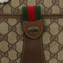 GUCCI GG Supreme Web Sherry Line Bag PVC Beige Gold 89 02 032 Auth 128996-18