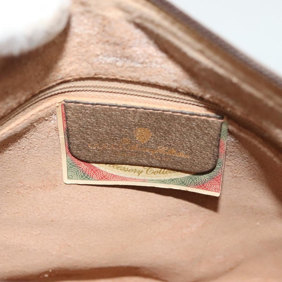 GUCCI GG Supreme Web Sherry Line Bag PVC Beige Gold 89 02 032 Auth 128996