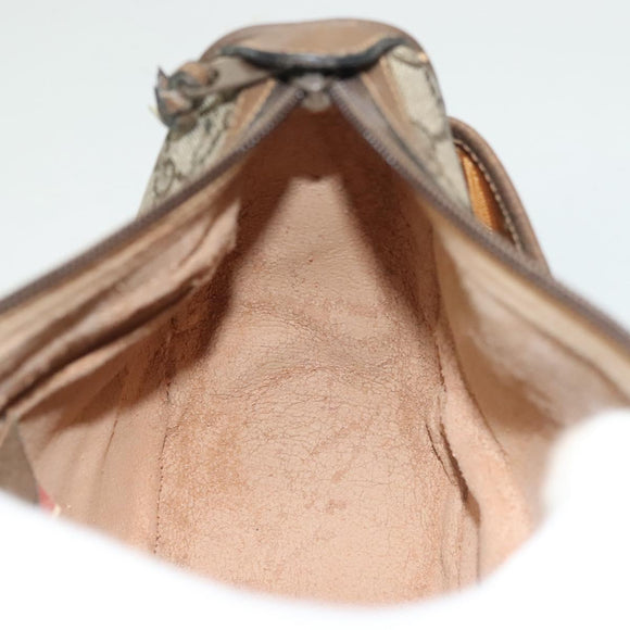 GUCCI GG Supreme Web Sherry Line Bag PVC Beige Gold 89 02 032 Auth 128996