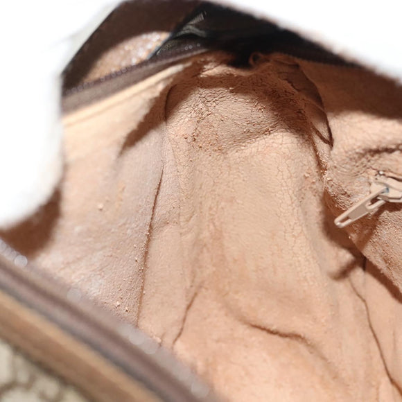 GUCCI GG Supreme Web Sherry Line Bag PVC Beige Gold 89 02 032 Auth 128996