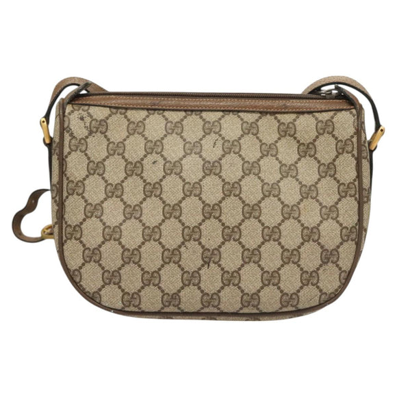 GUCCI GG Supreme Web Sherry Line Bag PVC Beige Gold 89 02 032 Auth 128996