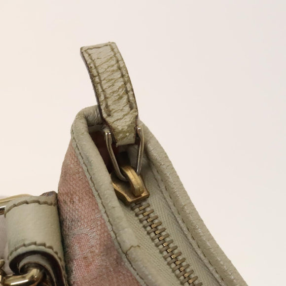 GUCCI GG Canvas Sherry Line Shoulder Bag Pink Gold Auth 128997