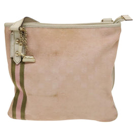 GUCCI GG Canvas Sherry Line Shoulder Bag Pink Gold Auth 128997 - 0