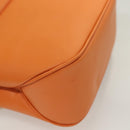 Salvatore Ferragamo Vera Shoulder Bag Enamel Orange Silver Auth 128998-15