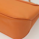 Salvatore Ferragamo Vera Shoulder Bag Enamel Orange Silver Auth 128998-16