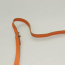 Salvatore Ferragamo Vera Shoulder Bag Enamel Orange Silver Auth 128998-8