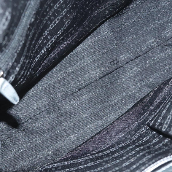 CELINE Tote Bag Leather Silver Auth 129002