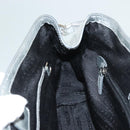 CELINE Tote Bag Leather Silver Auth 129002-18