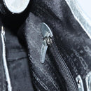 CELINE Tote Bag Leather Silver Auth 129002-19