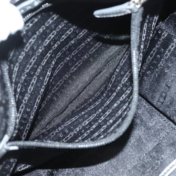 CELINE Tote Bag Leather Silver Auth 129002