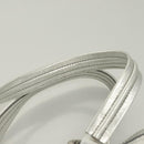 CELINE Tote Bag Leather Silver Auth 129002-8