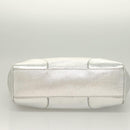 CELINE Tote Bag Leather Silver Auth 129002-9