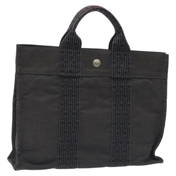 HERMES Her Line PM Backpack Canvas Gray Silver Auth 129003