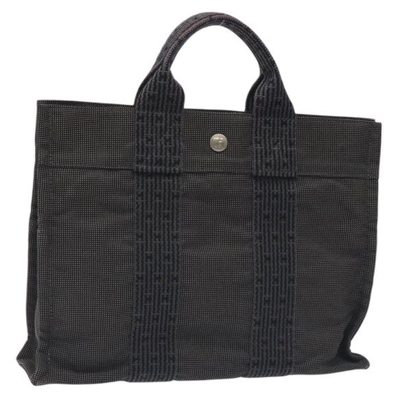 HERMES Her Line PM Backpack Canvas Gray Silver Auth 129003